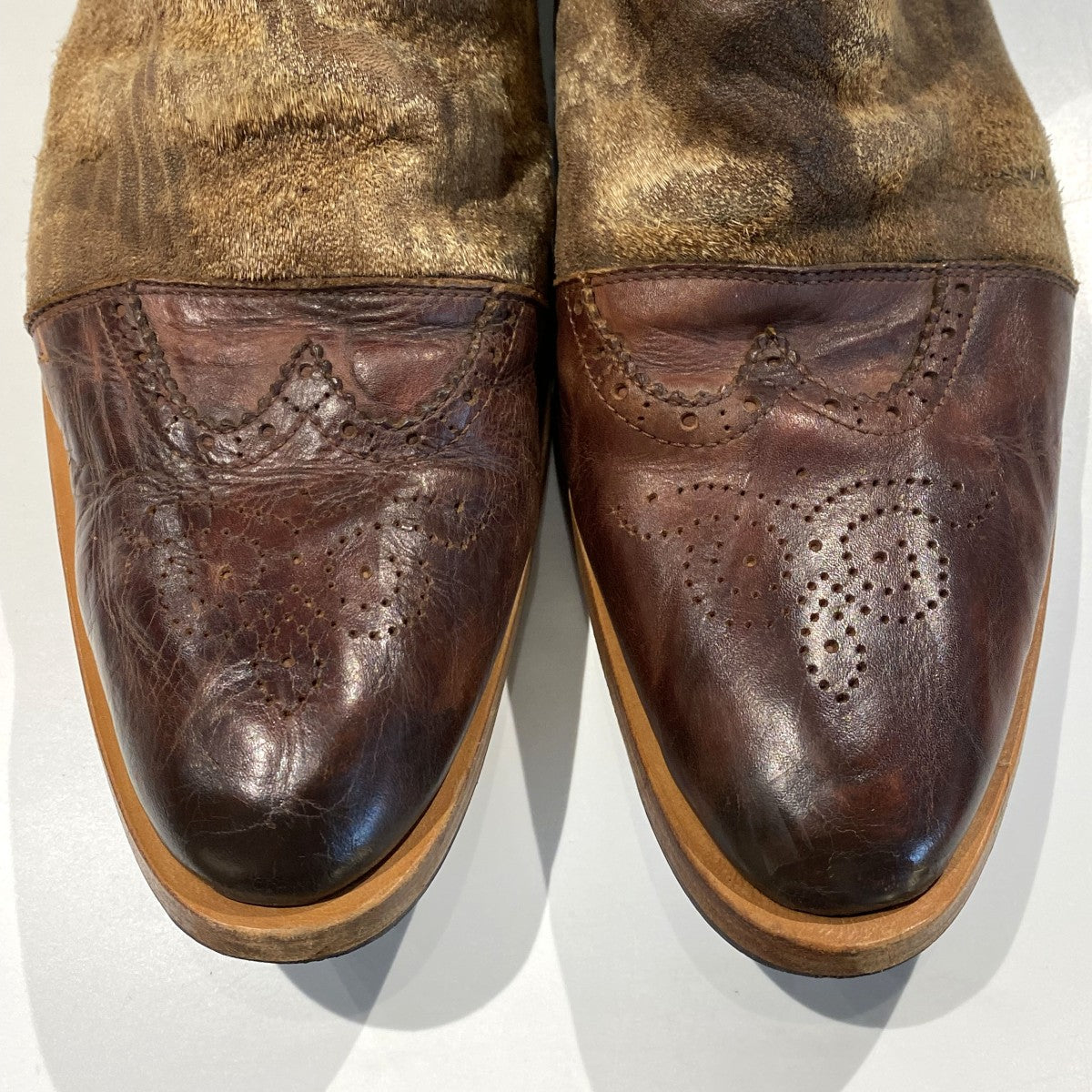 Side Zip Boots炙り出し加工サイドZIP切替ブーツ