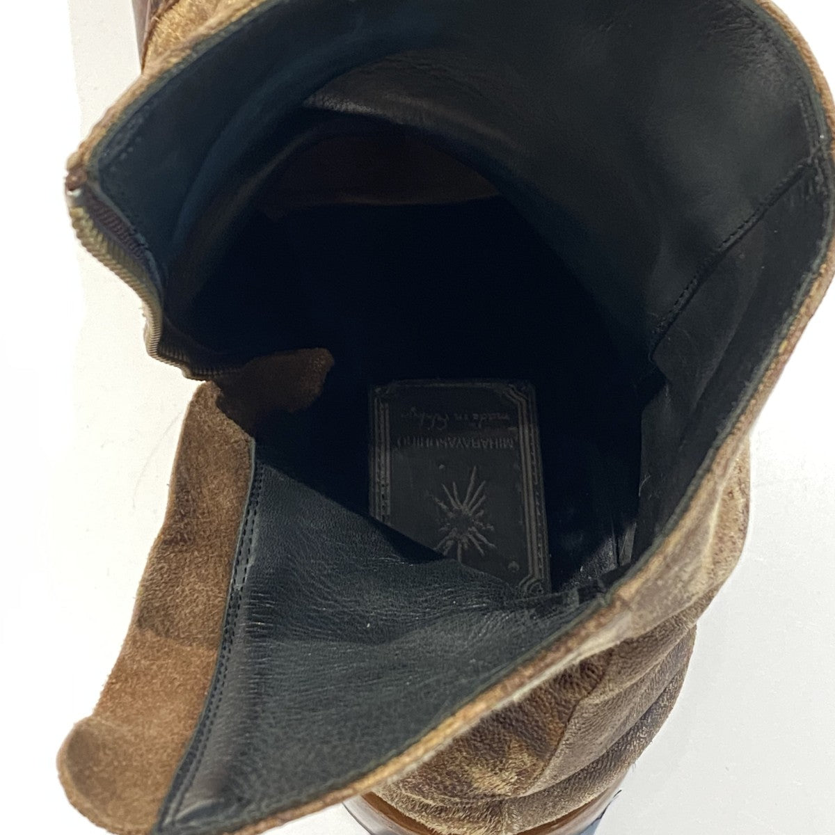 Side Zip Boots炙り出し加工サイドZIP切替ブーツ