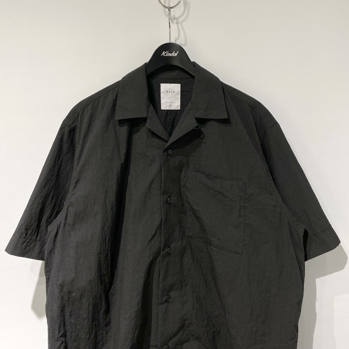26SSOPEN COLLAR S／S WA-RK SHIRT和紙ライクサニードライ加工オープンカラー半袖シャツ