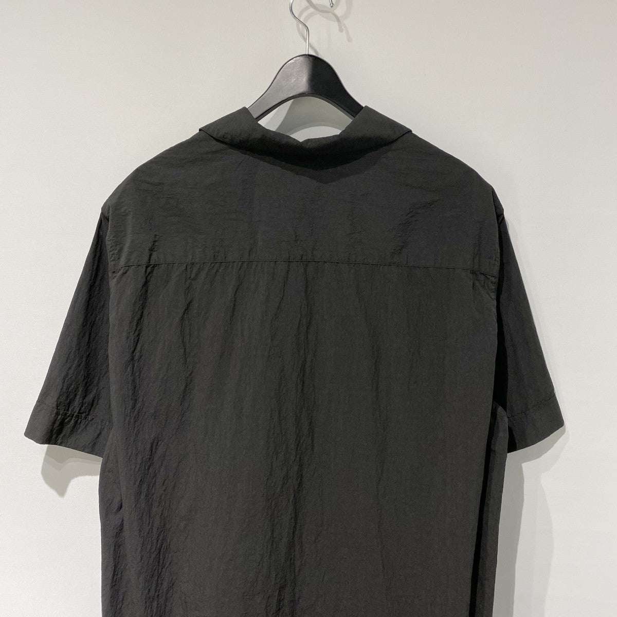 26SSOPEN COLLAR S／S WA-RK SHIRT和紙ライクサニードライ加工オープンカラー半袖シャツ