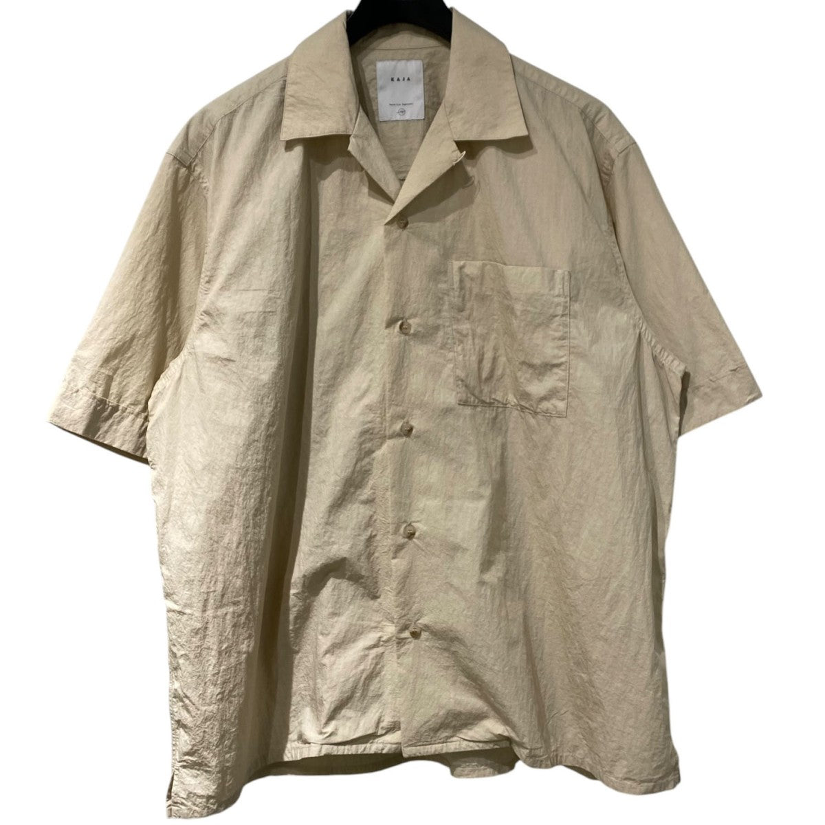 26SSOPEN COLLAR S／S WA-RK SHIRT和紙ライクサニードライ加工オープンカラー半袖シャツ