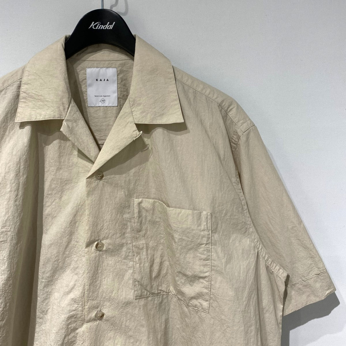 26SSOPEN COLLAR S／S WA-RK SHIRT和紙ライクサニードライ加工オープンカラー半袖シャツ