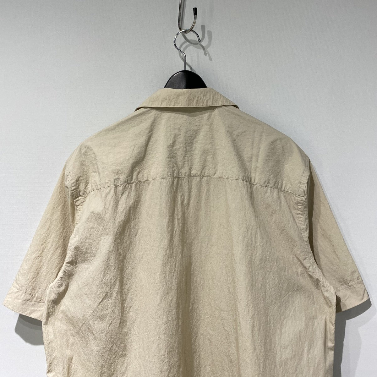 26SSOPEN COLLAR S／S WA-RK SHIRT和紙ライクサニードライ加工オープンカラー半袖シャツ