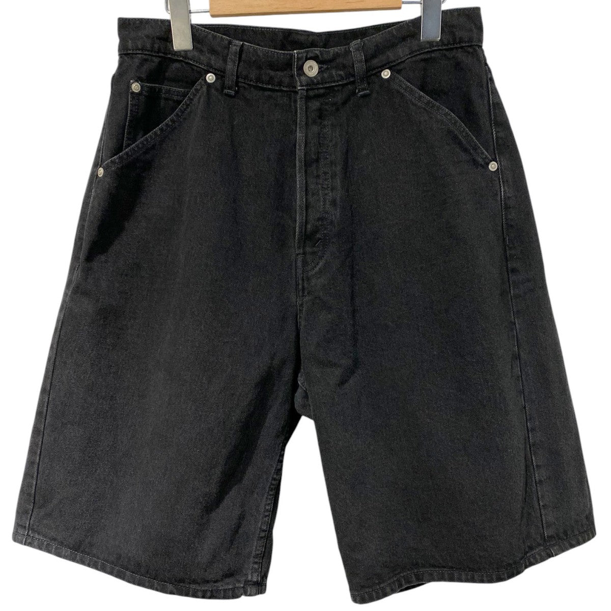Black Wash Baggy Shorts ウォッシュ加工デニムハーフパンツショーツ