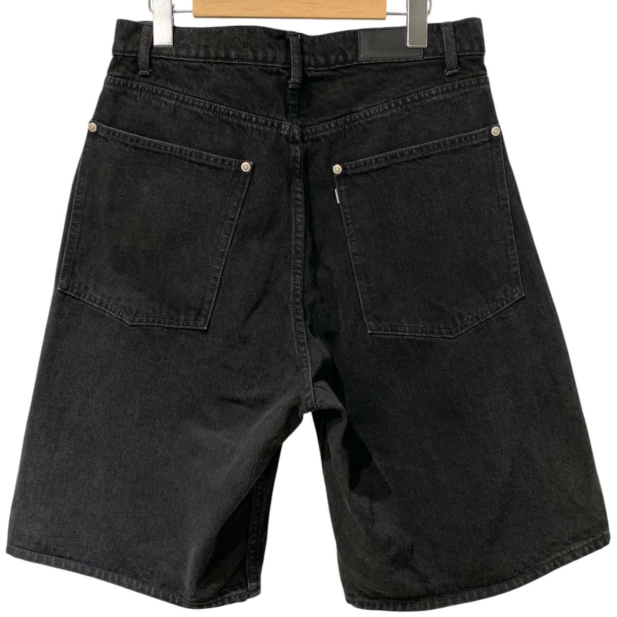 Black Wash Baggy Shorts ウォッシュ加工デニムハーフパンツショーツ