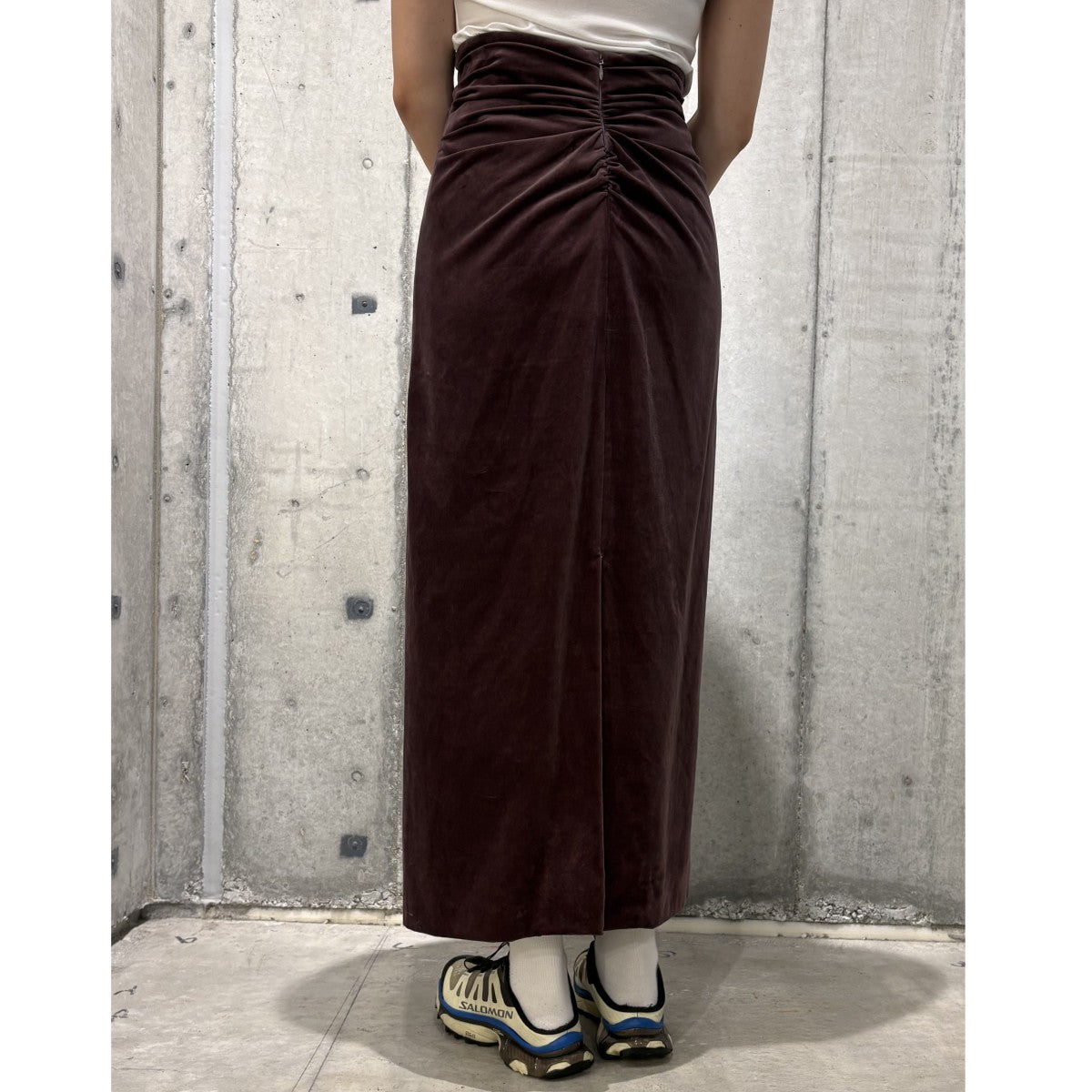 Draped Velvet Skirtドレープヴェルヴェットロングスカート