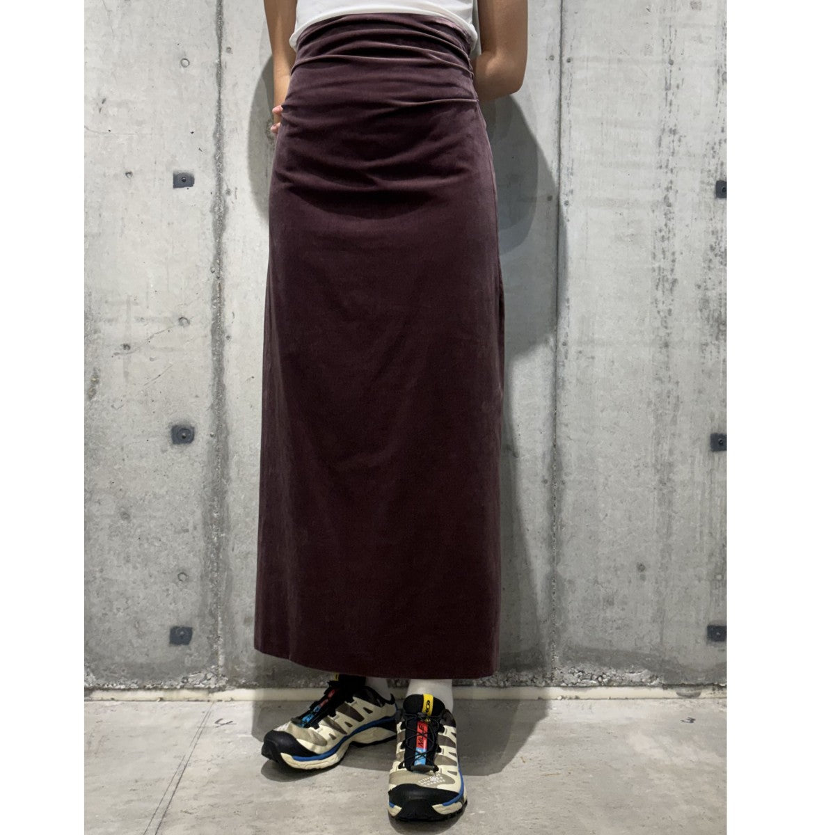 Draped Velvet Skirtドレープヴェルヴェットロングスカート
