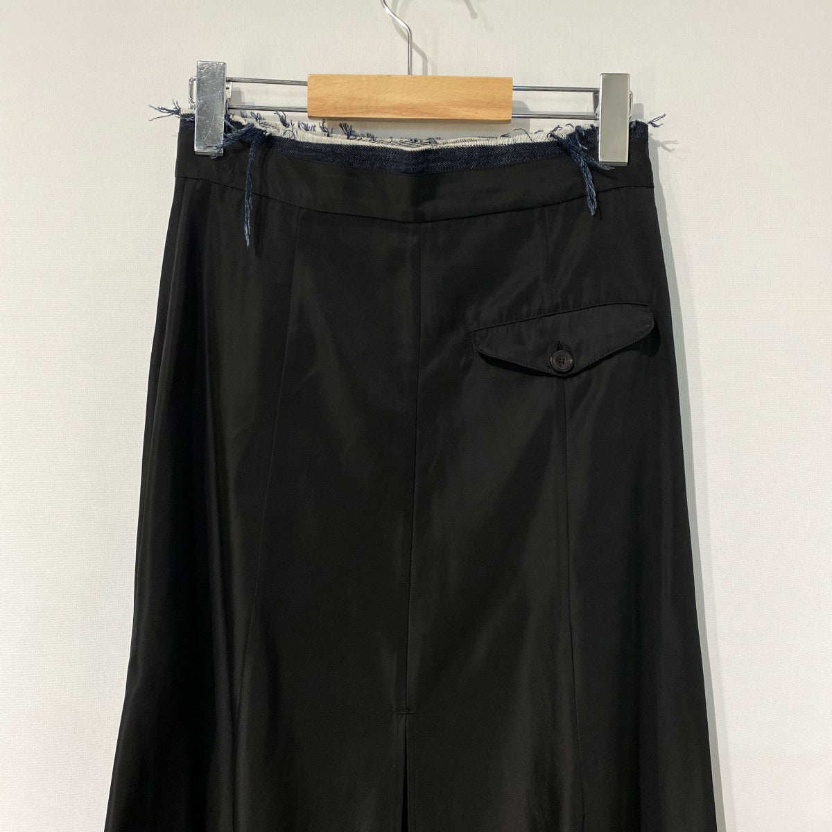 23SSBIAS SUITING SKIRTロングドッキングカットオフAラインスカート