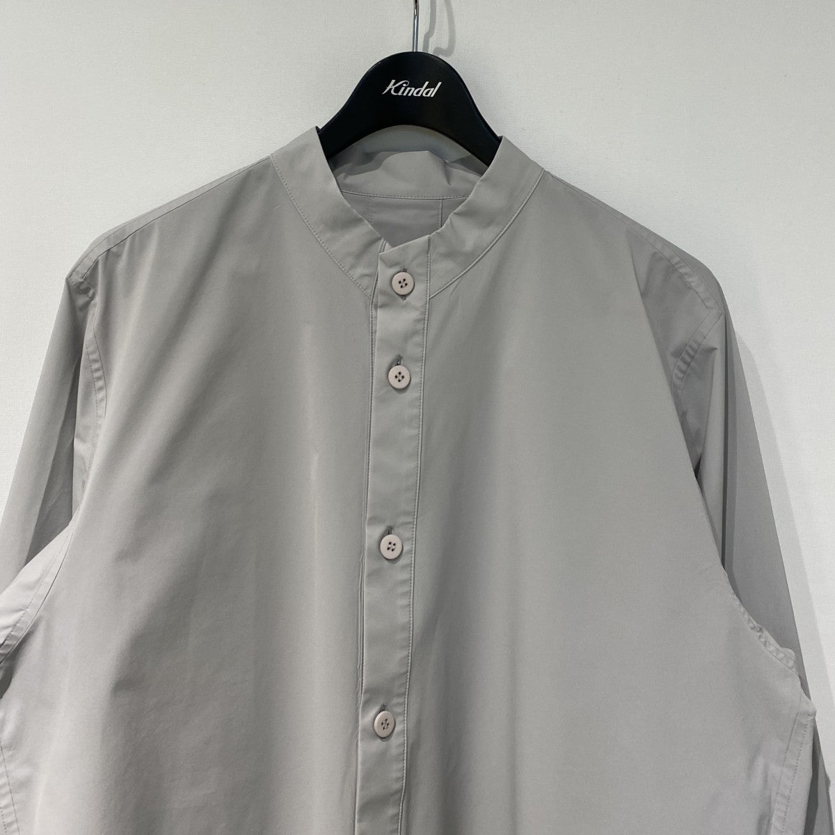 22AWBand Color Stretch ShiirtバンドカラーストレッチバックタックサイドスリットシャツHP26-FJ312