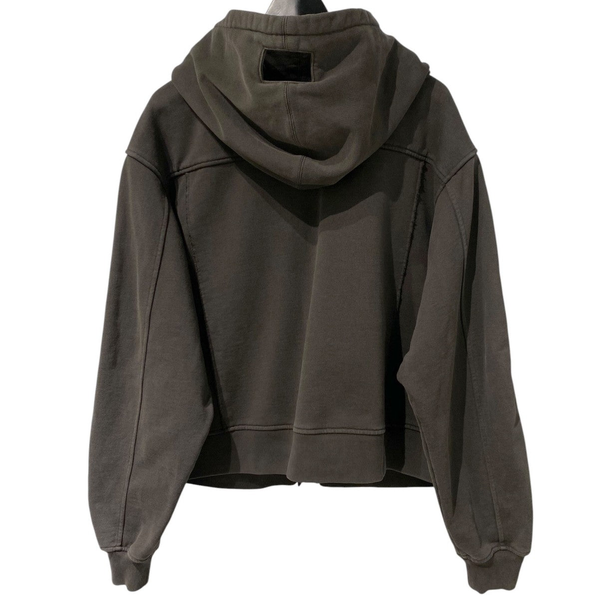 24SSHollowed Shoulder Zipマルチスリットダメージ加工フーディパーカー