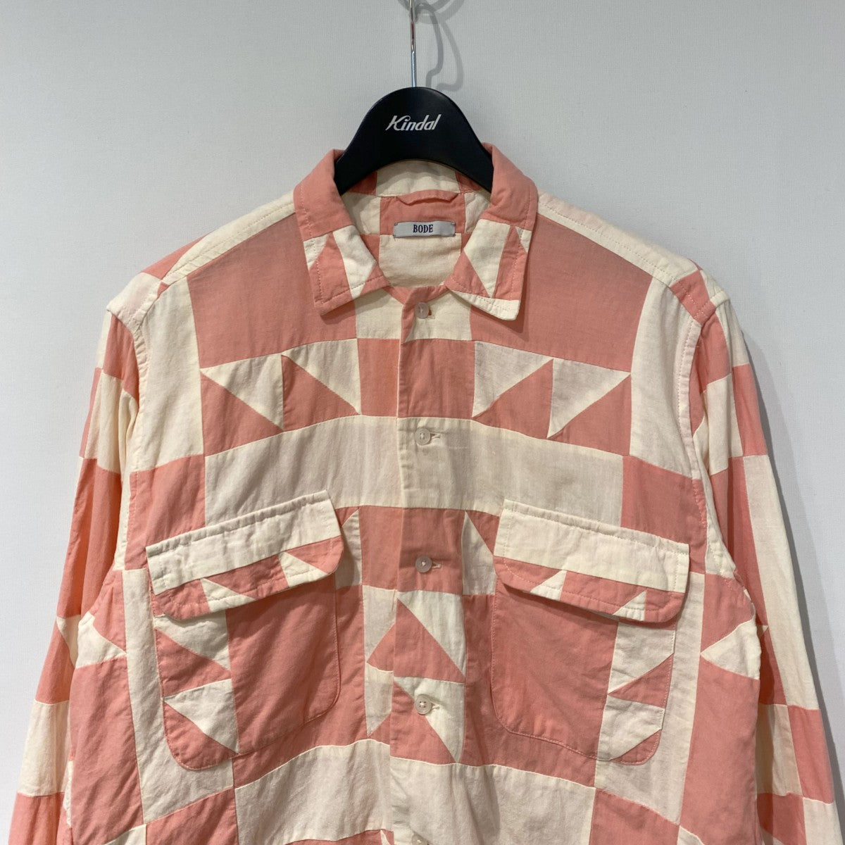 22SSPINK QUILTED LS SHIRTキルティング切替シャツ