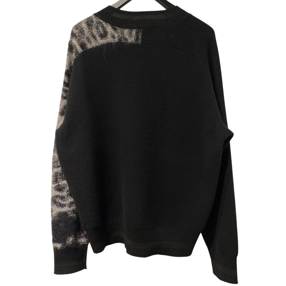 22AWU Leopard Knit Crew Sweaterロゴ総柄レオパードウールモヘヤ混ニットセーター