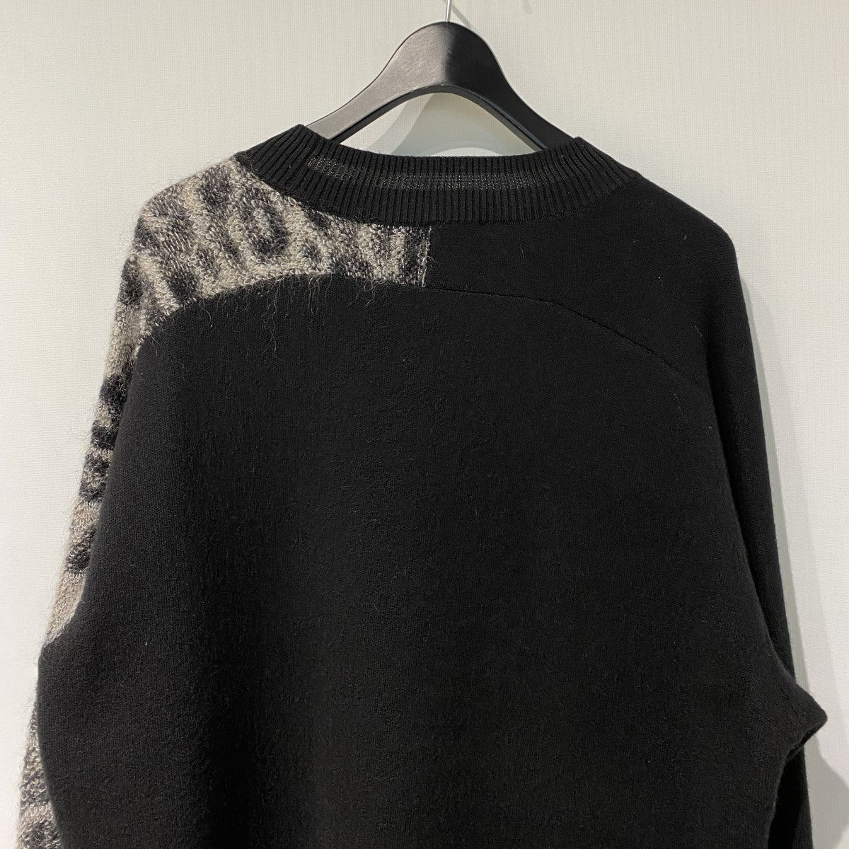 22AWU Leopard Knit Crew Sweaterロゴ総柄レオパードウールモヘヤ混ニットセーター