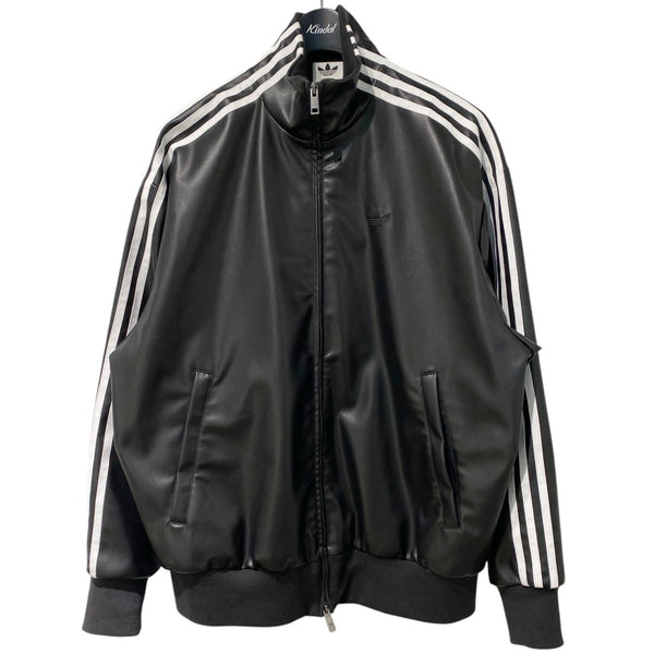 adidas(アディダス) Pleather 3 Stripes Track Topブラック プレザー3S