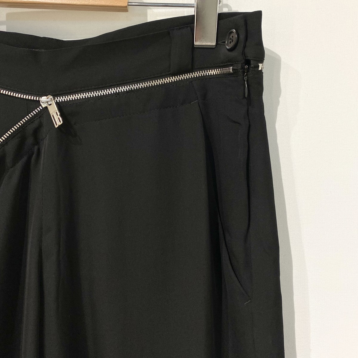Pantalone Trousers ZIP裾ドローコードシルクワイドパンタロンパンツ