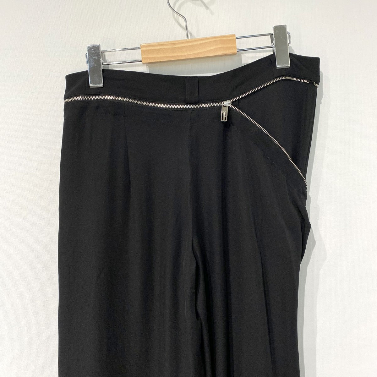 Pantalone Trousers ZIP裾ドローコードシルクワイドパンタロンパンツ