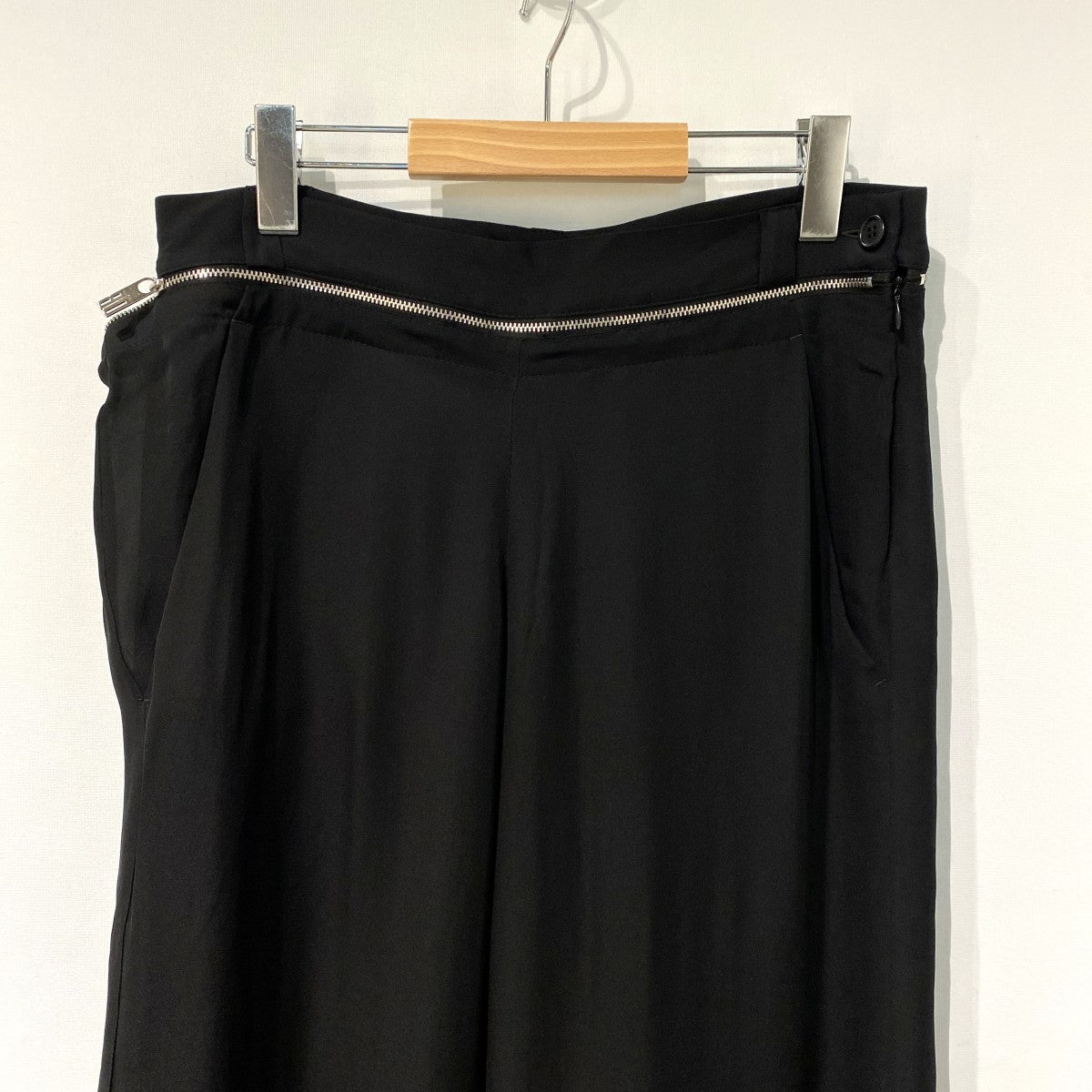 Pantalone Trousers ZIP裾ドローコードシルクワイドパンタロンパンツ