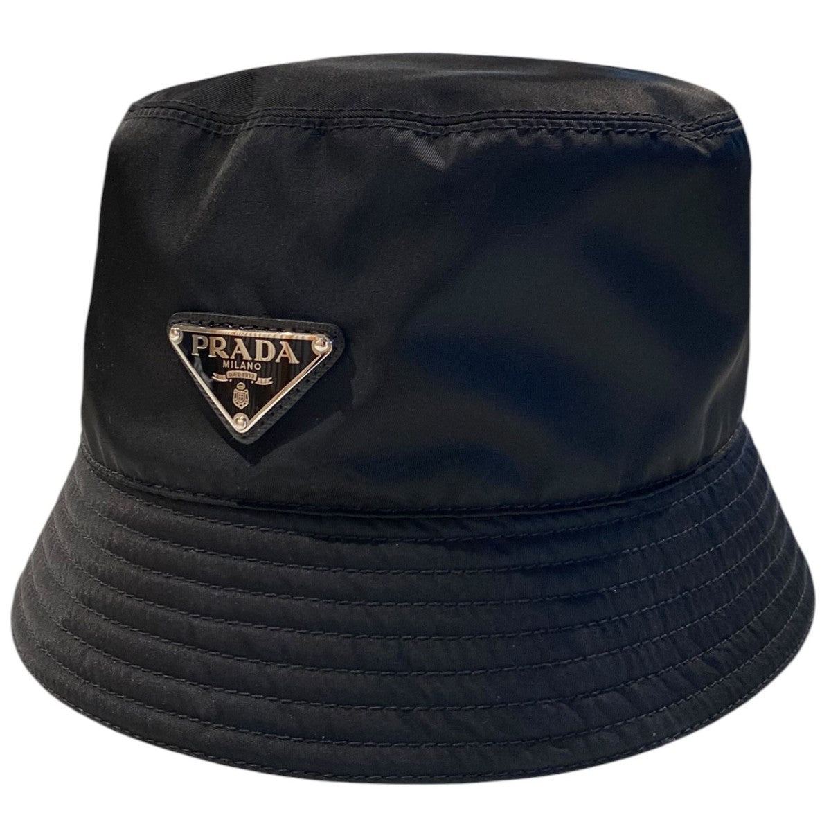 PRADA Re-Nylon BUCKET HATエナメルメタルトライアングルロゴナイロンバケットハット帽子2HC137 古着・中古-1枚目のアイテム画像
