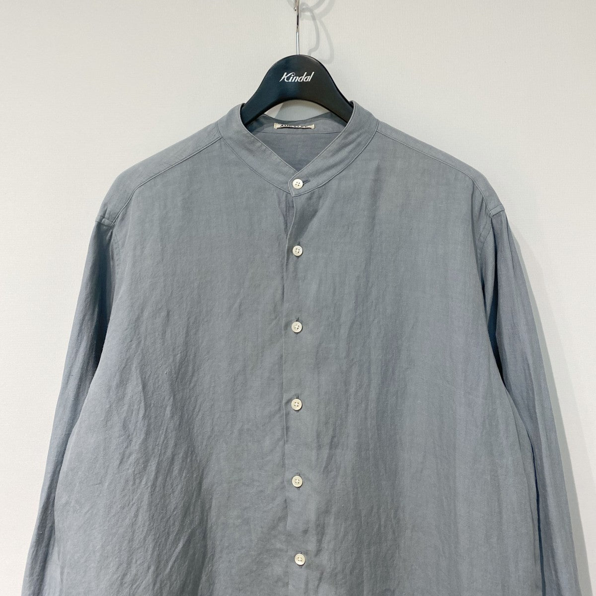 Linen Gabardine Band Collar Shirtリネンギャバジンバンドカラーシャツ