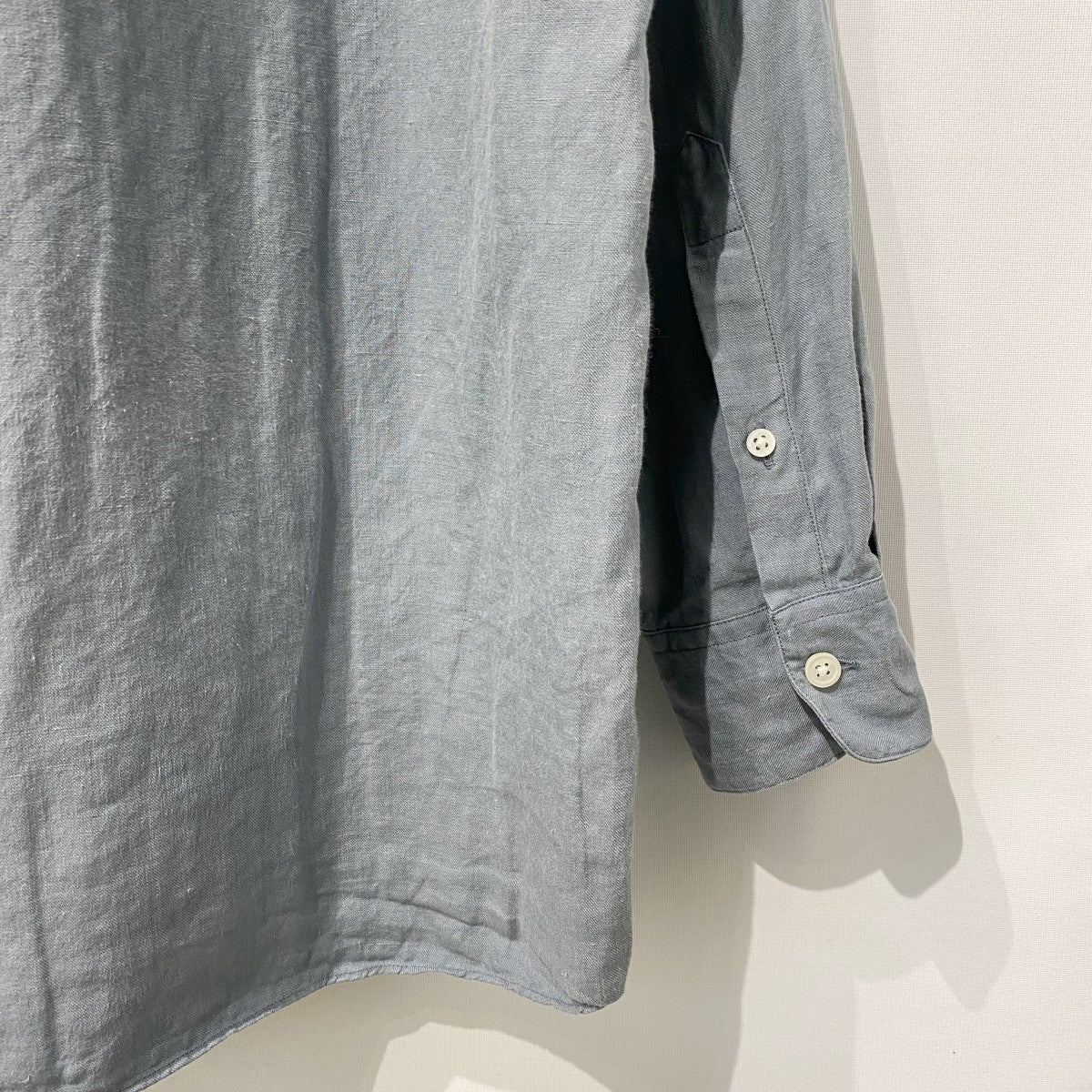 Linen Gabardine Band Collar Shirtリネンギャバジンバンドカラーシャツ