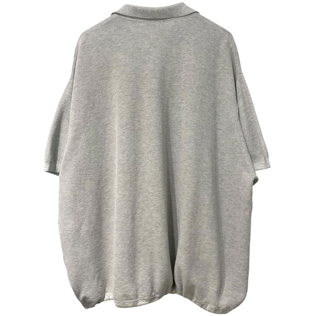 23SSKNITTED BIG SKIPPER POLO裾ドローコードスキッパーニットオーバーサイズポロシャツ