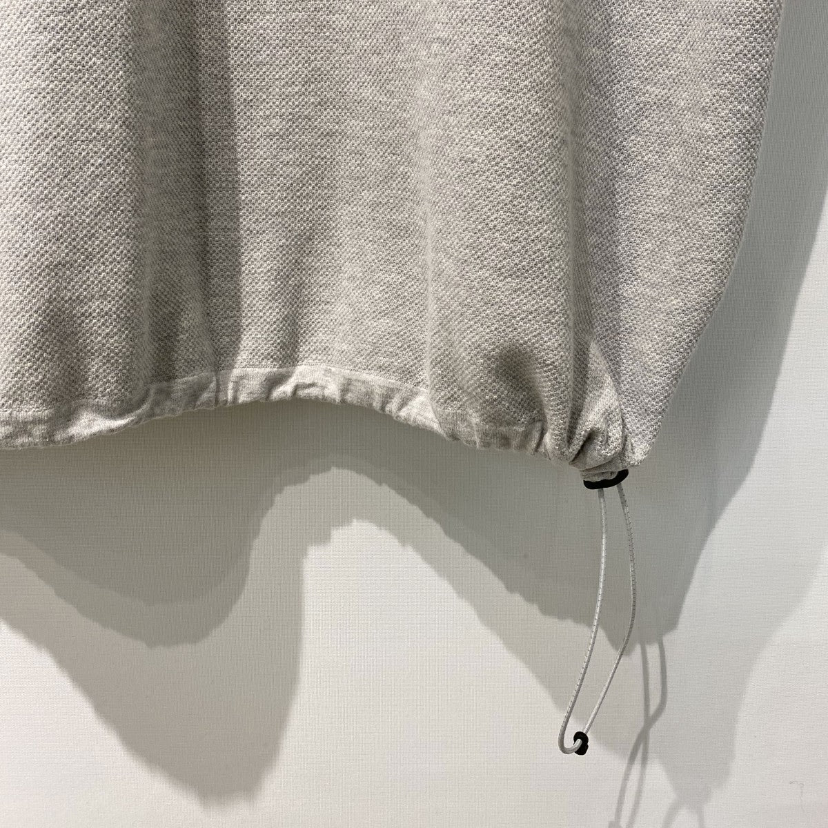 23SSKNITTED BIG SKIPPER POLO裾ドローコードスキッパーニットオーバーサイズポロシャツ