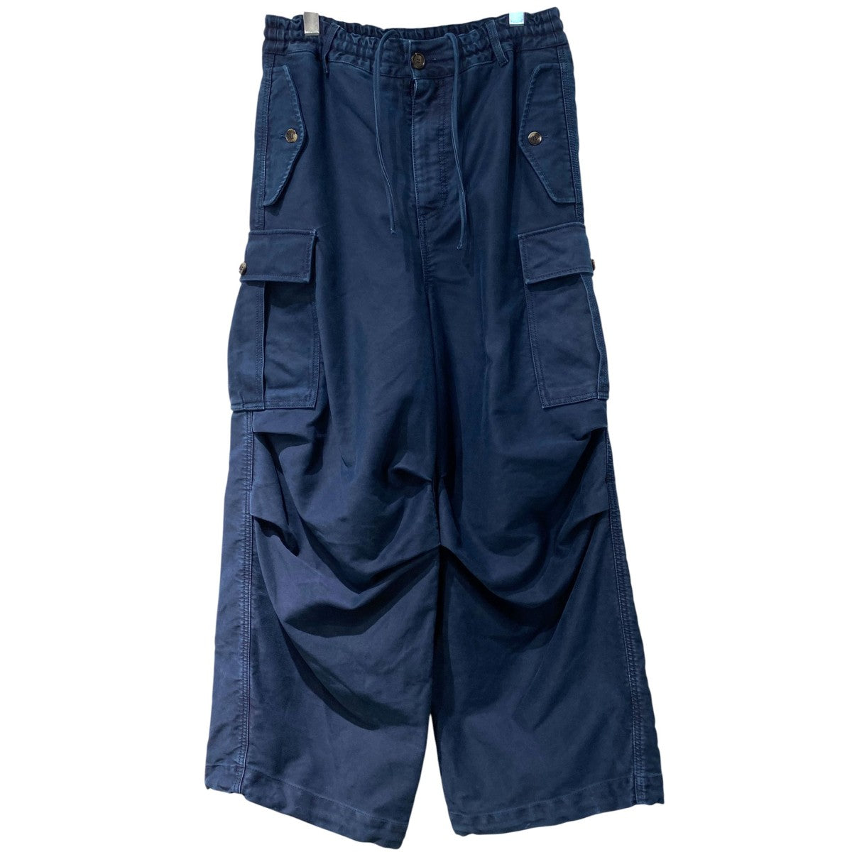 24AWGarment Dyed Compact Moleskine Satin Trousersガーメントダイ加工オーガニックモールスキンミリタリーワイドバギーカーゴパンツ