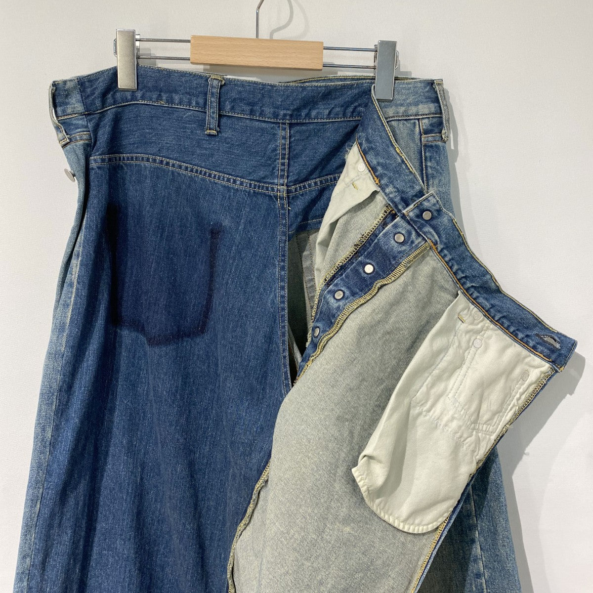 25SSアシンメトリー綿デニムパンツ Vintageヴィンテージ加工JO-P201