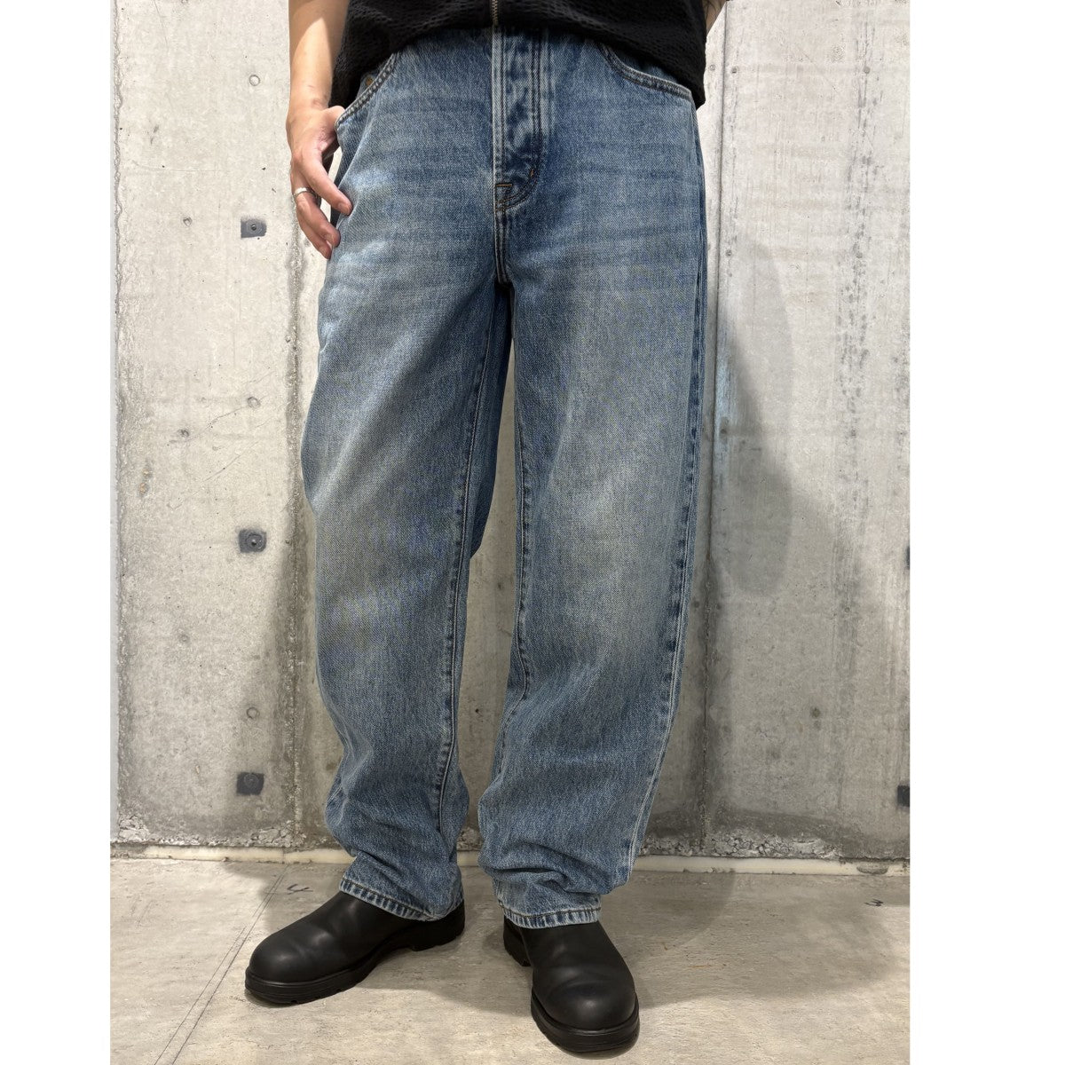 26SSNew Classic Jean Denim VintageUsedヴィンテージ加工インディゴストーンウォッシュデニムパンツ