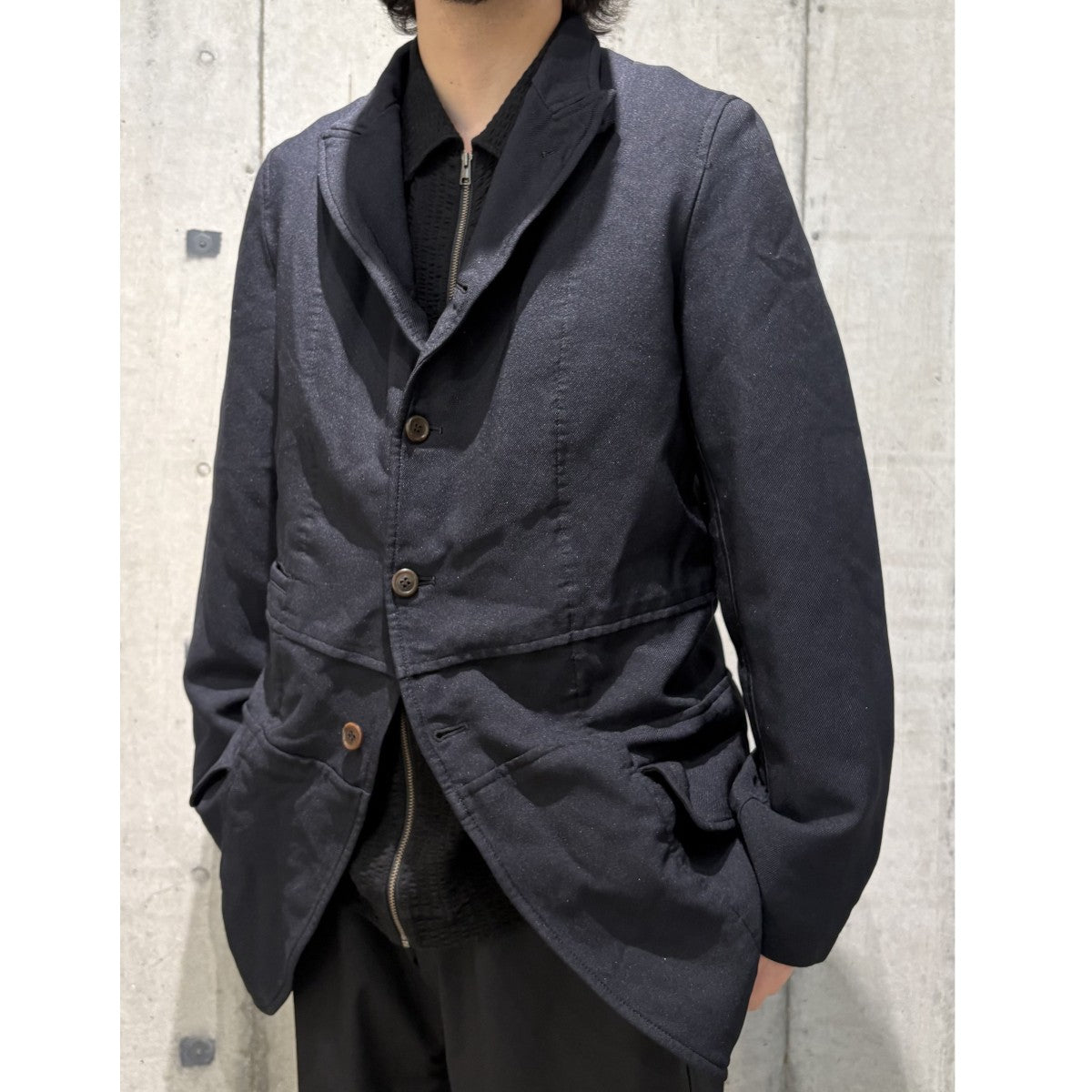 23SS製品染め加工エステルポリ縮絨ジャケットFK-J007