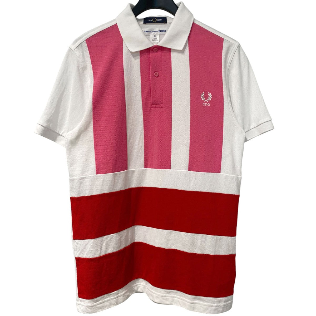 26SSShort Sleeve Polo Stripe PatchworkストライプパッチワークポロシャツFQ-T502