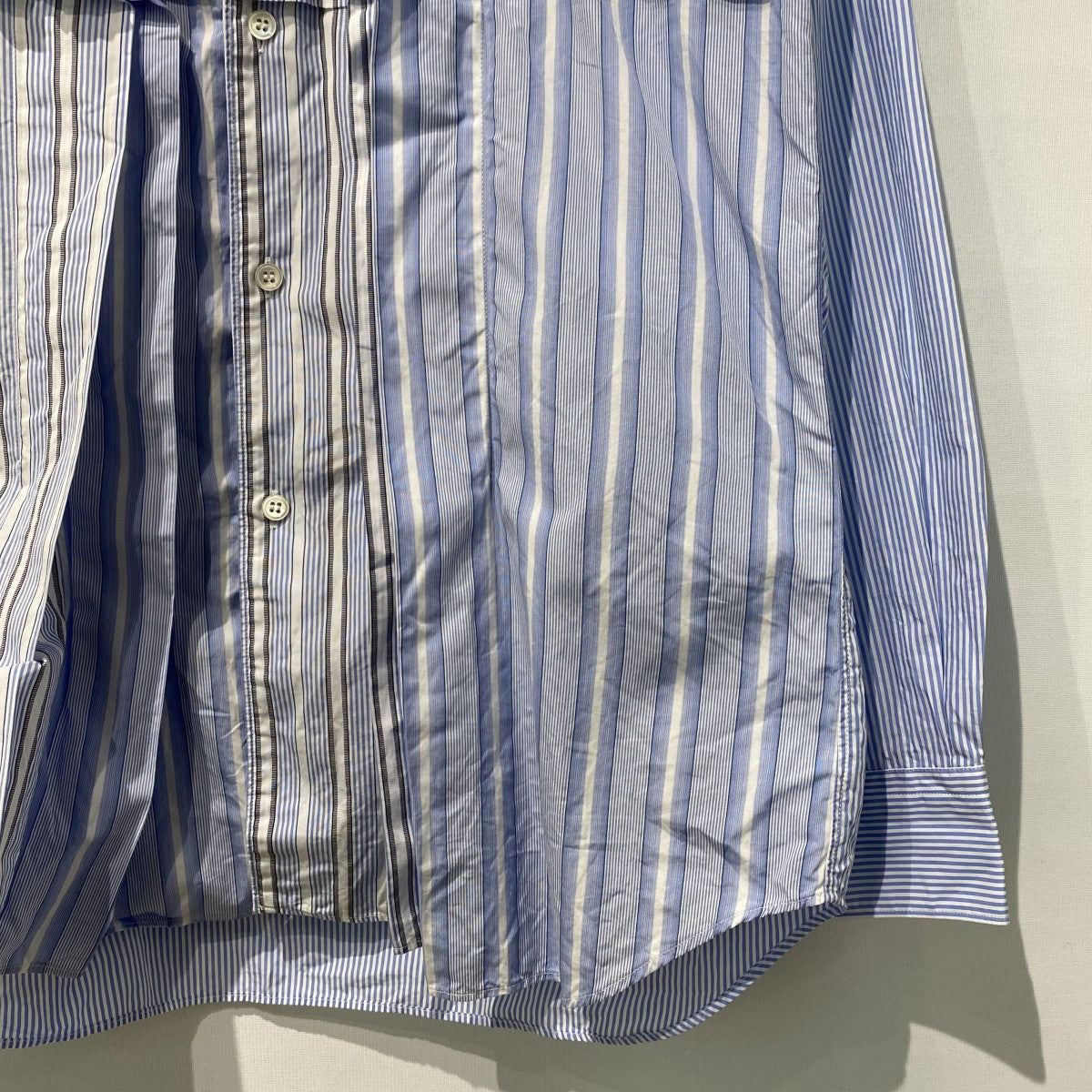 25SSPleated Stripe ShirtプリーツストライプシャツFO-B041