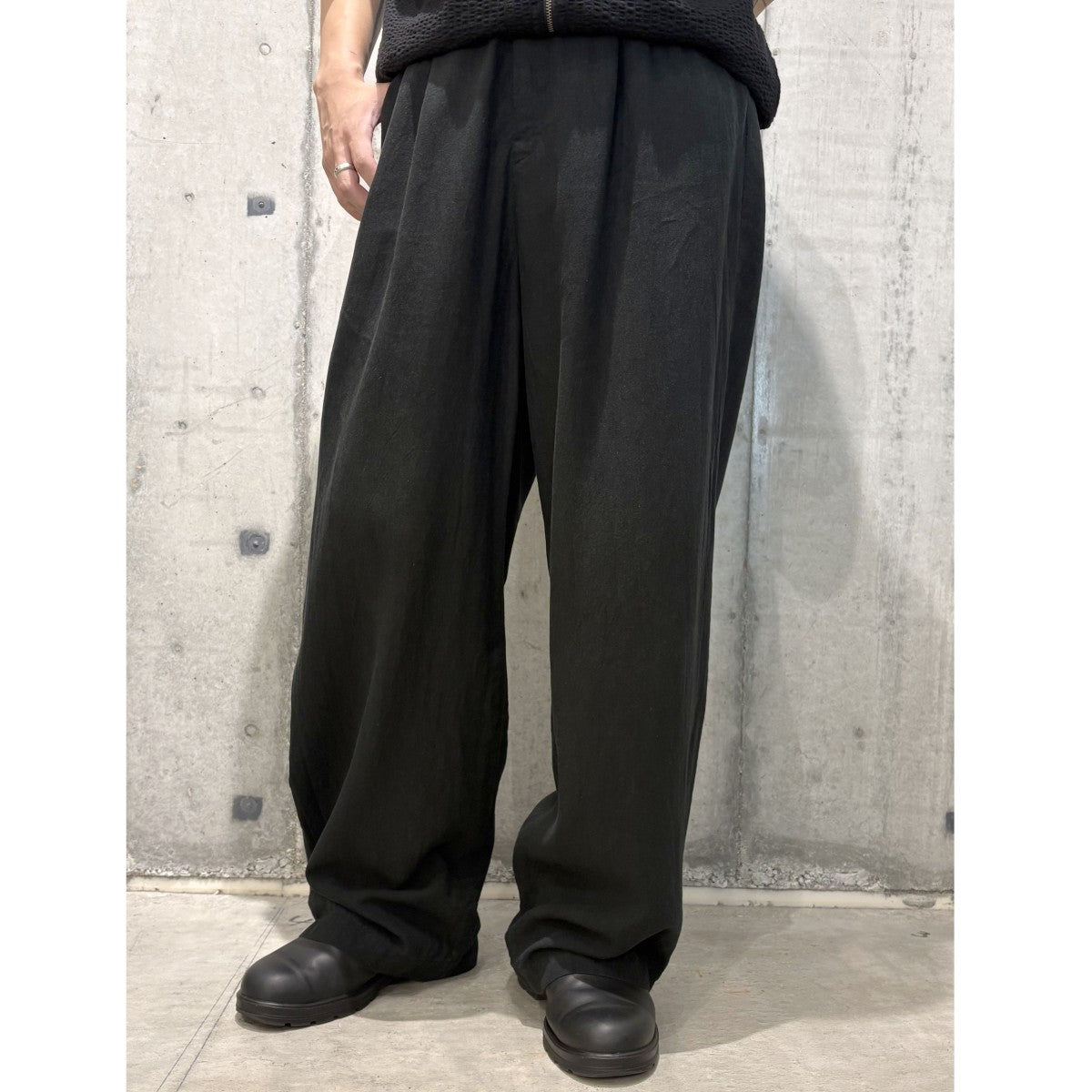 26SSリネンコットン混レーヨンワイドパンツUP1F4502