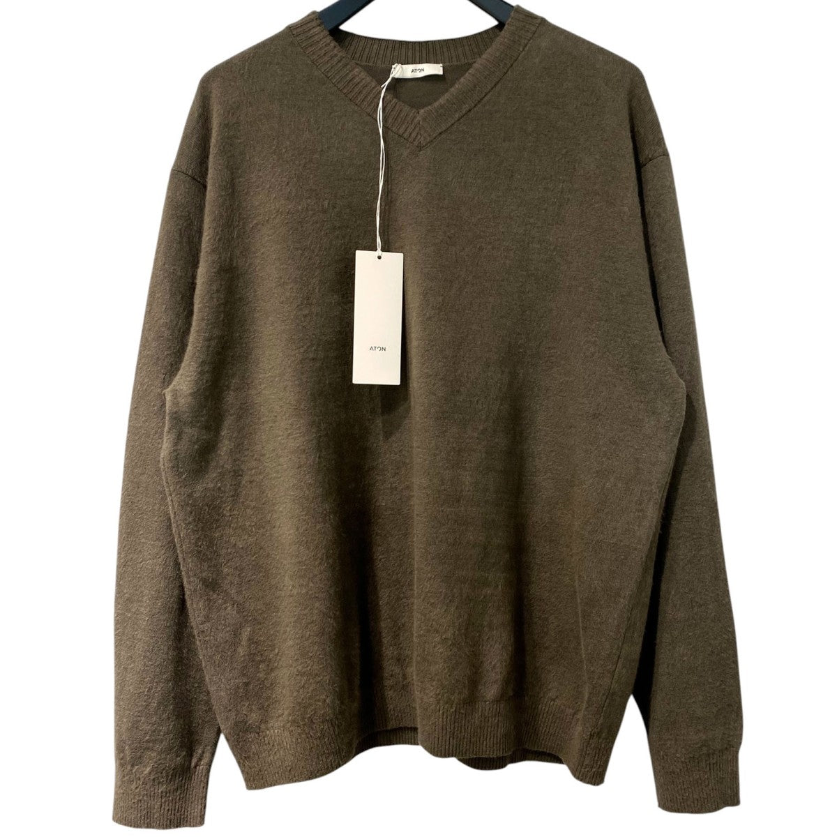 LINEN SHORT FUR V-NECK SWEATERリネンショートファーVネックセーターニット