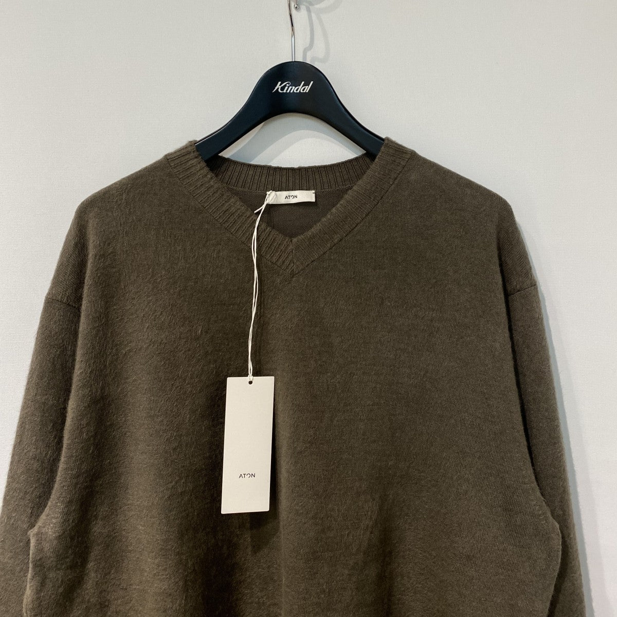 LINEN SHORT FUR V-NECK SWEATERリネンショートファーVネックセーターニット