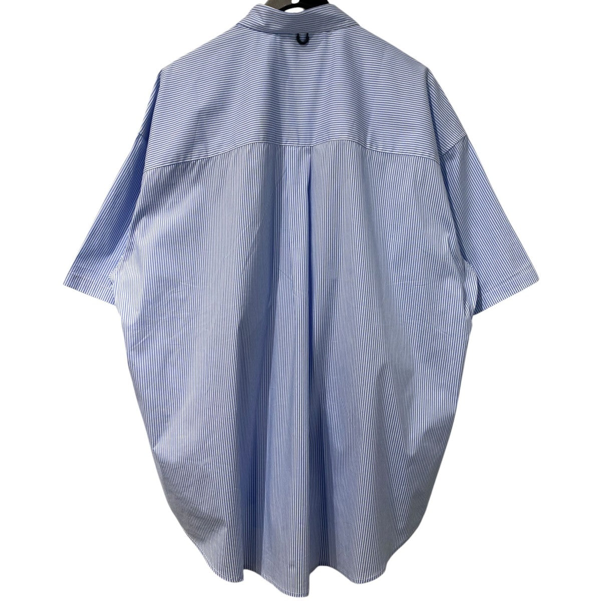 LOOSE STRIPE SHIRT S／Sオーバーサイズストレッチサイドポケットストレッチ半袖シャツ