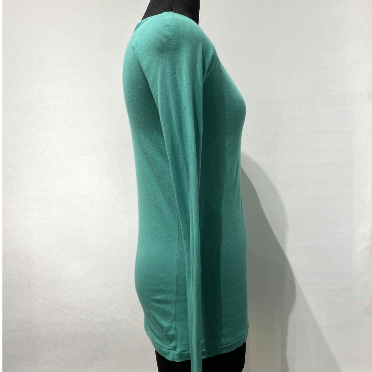 Super High Gauge Sheer Rib Boat Neck L／S TeeストレッチボートネックコットントップスA00T05HF