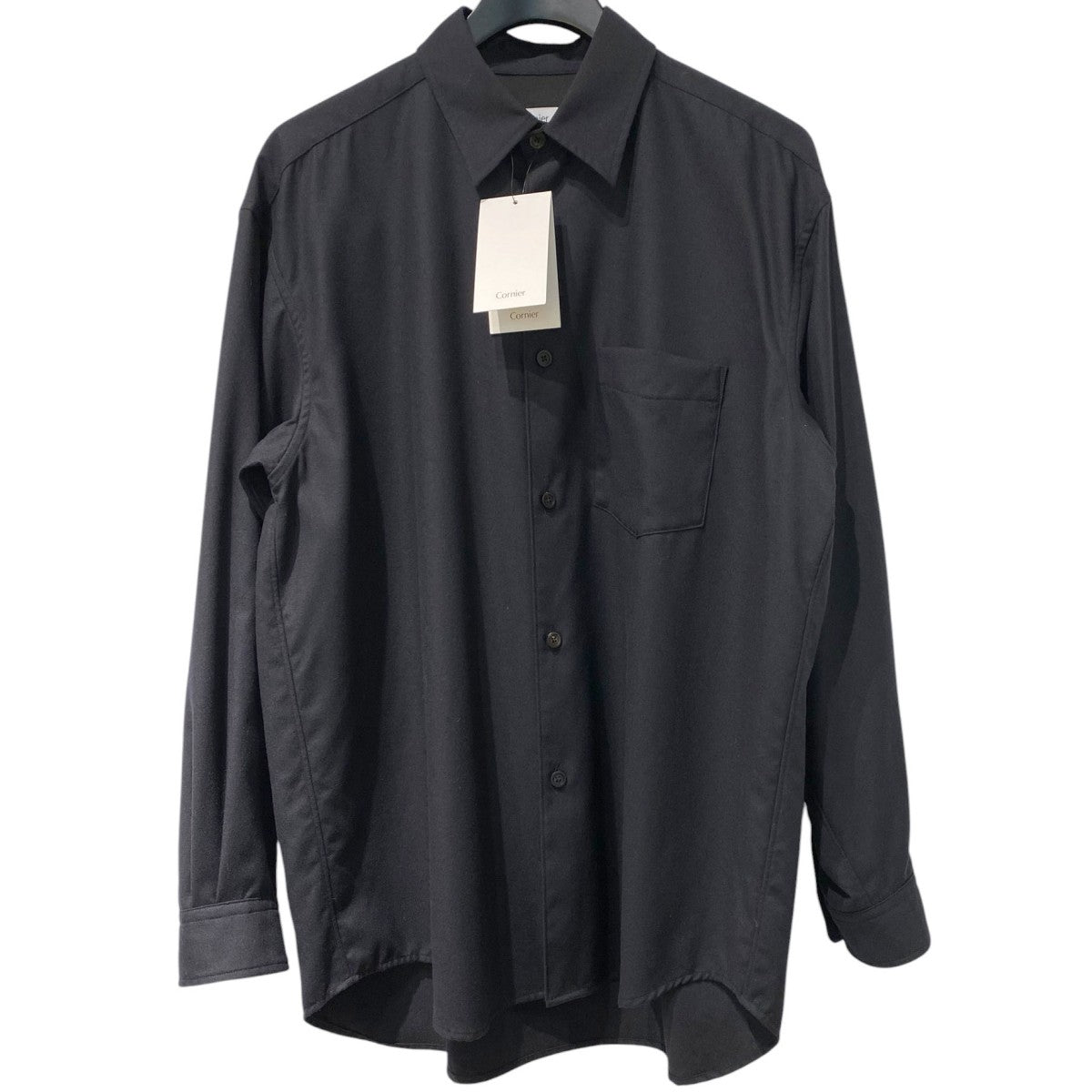 Cornier 25AWSuper160’s WOOL LIGHT MILLED SHIRTSウールシャツ