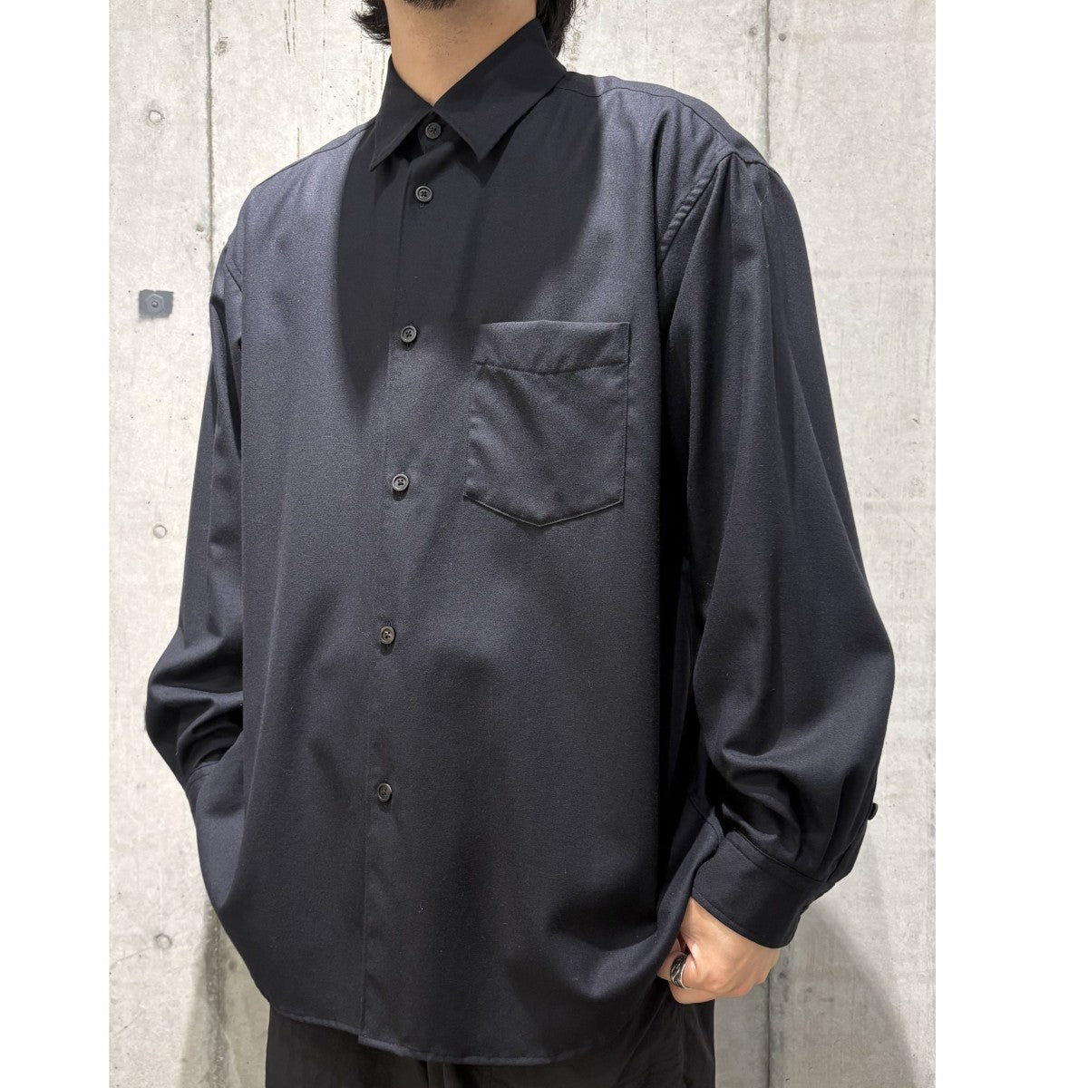 Cornier 25AWSuper160’s WOOL LIGHT MILLED SHIRTSウールシャツ 古着・中古-2枚目のアイテム画像