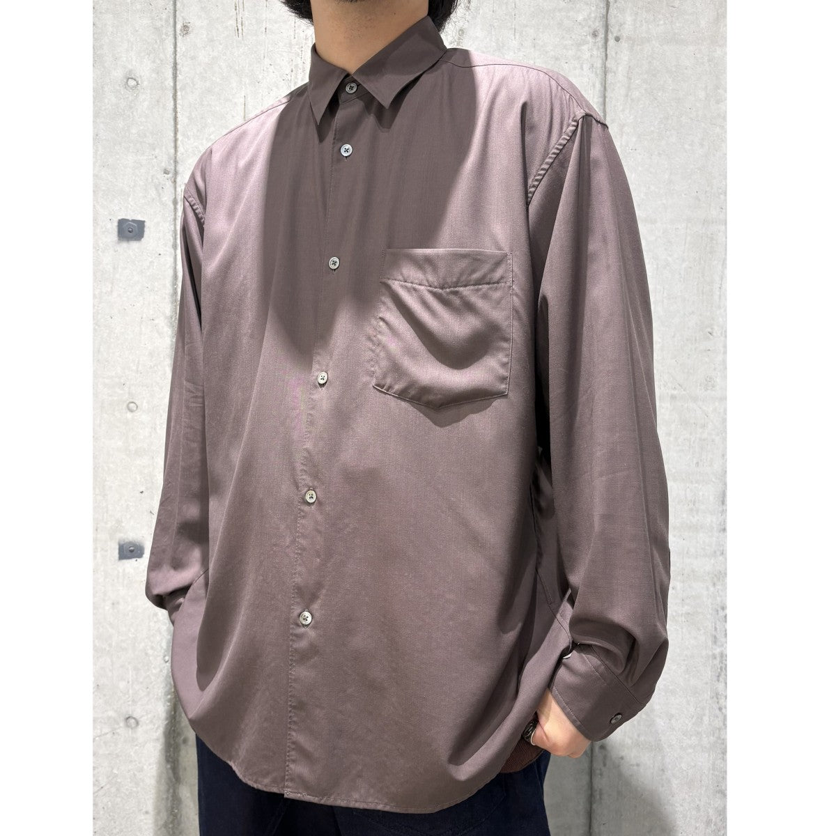 Cornier Super180’s WORSTED WOOL SHIRTSウールシャツ 古着・中古-2枚目のアイテム画像