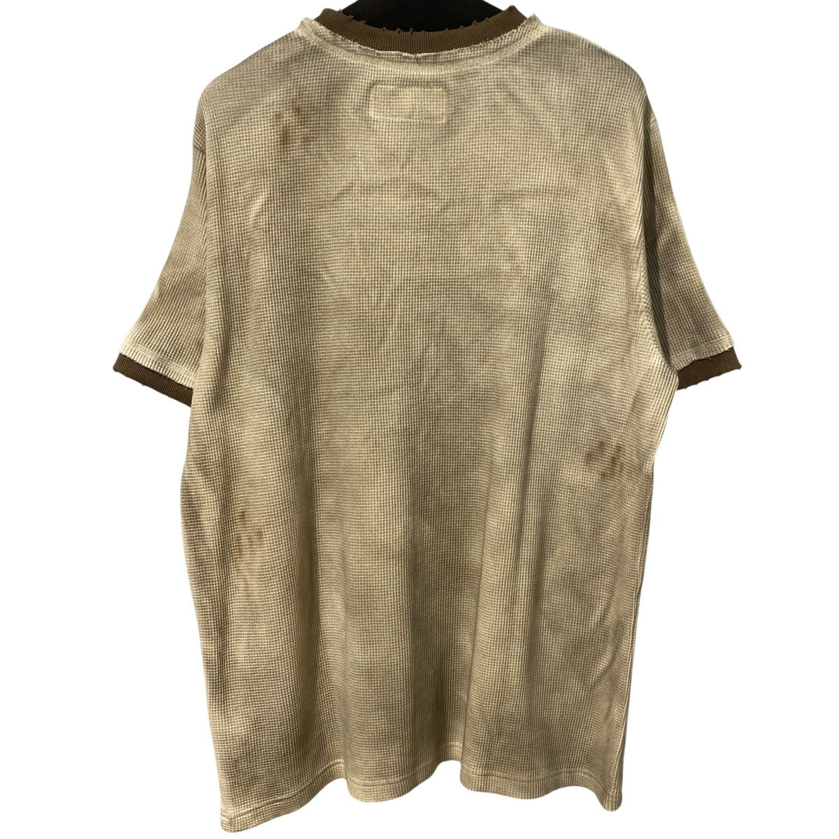 25SSVintage ringer waffle teeヴィンテージダメージ加工ワッフルTシャツ