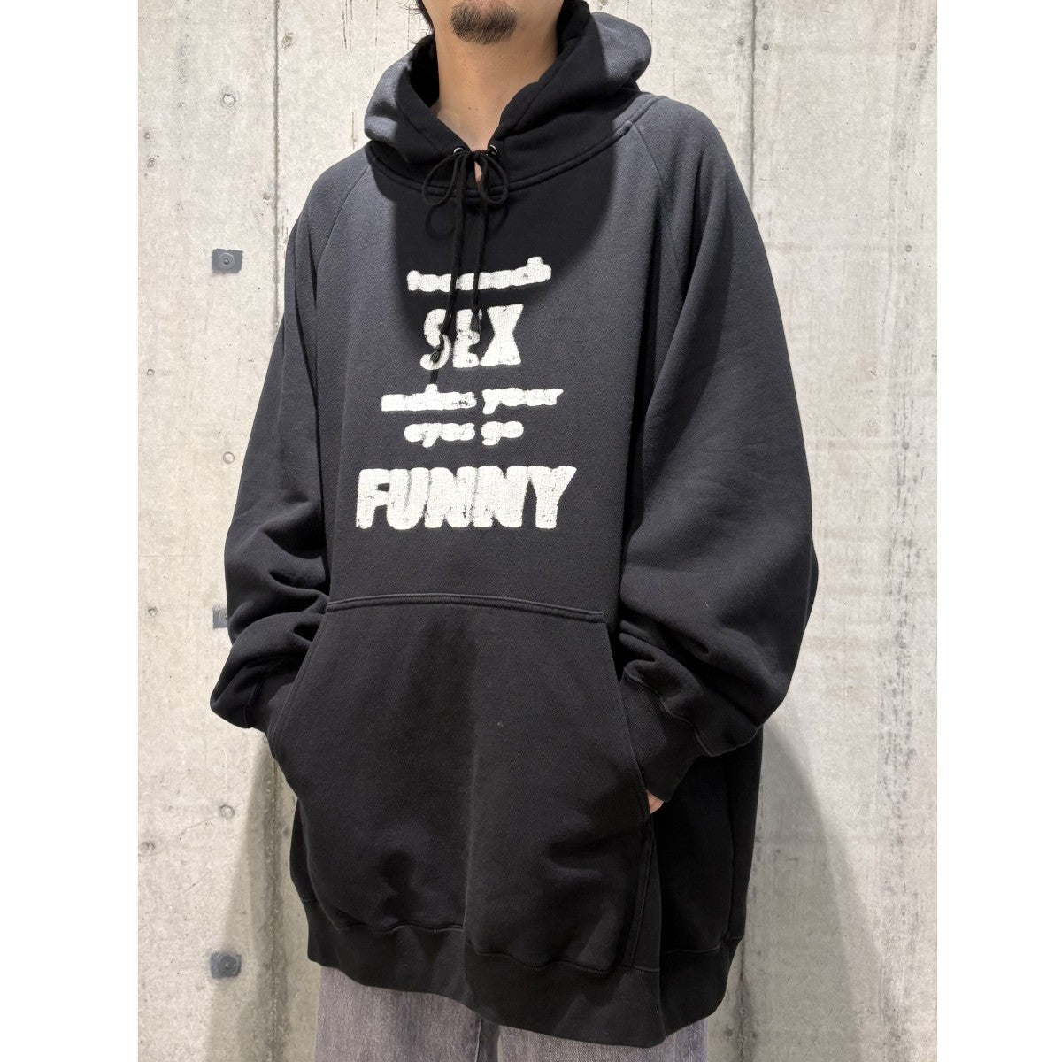 FUNNY GUY by Gabber 24AWGraphic Hoodie Vintage加工グラフィックフーディパーカーfg-0005 古着・中古-2枚目のアイテム画像