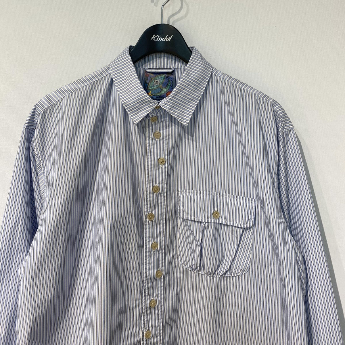 BUTTON BANYAK SHIRTSマルチボタンストライプシャツ