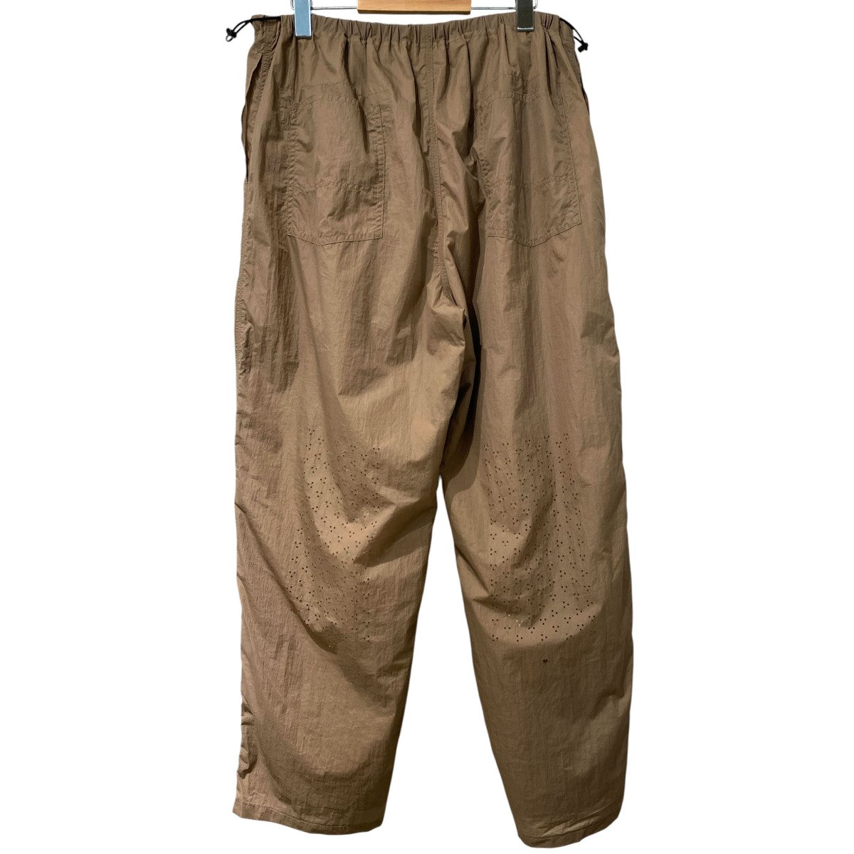 21SSNYLON WORK PANTSナイロンパンチ加工ワークワイドパンツ