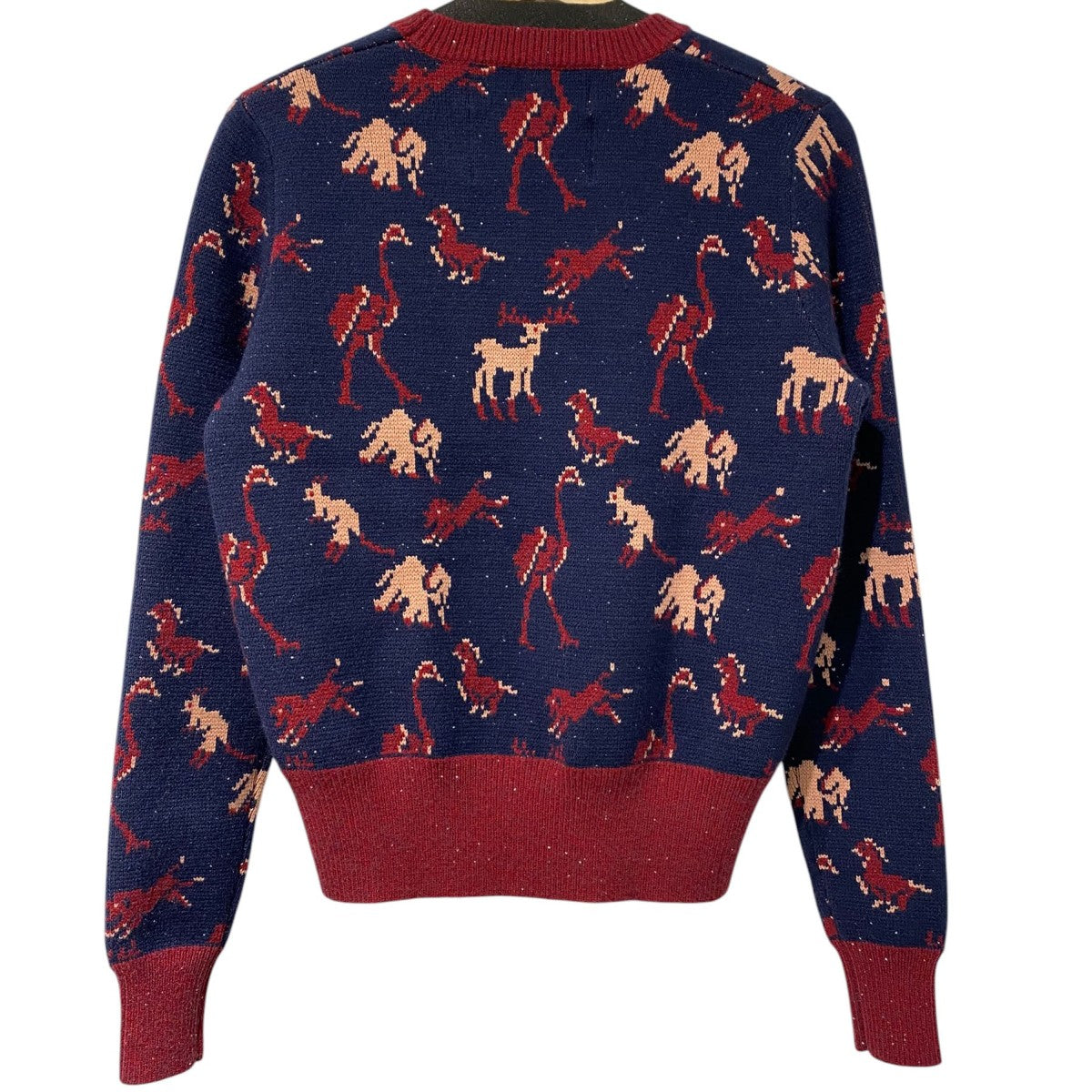 24AWZOO Tite Pullover Knitアニマル総柄ラメ糸スモールフィットタイトニットセーター