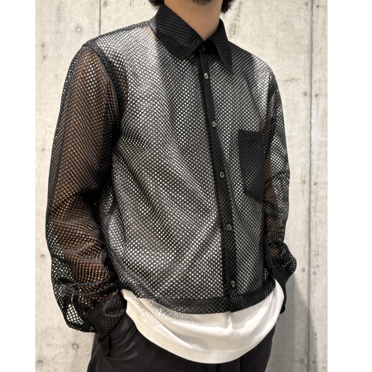 26SSエステルメッシュシャツPQ-B023