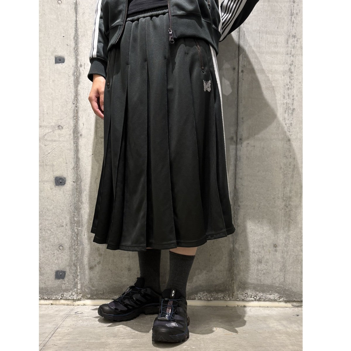 Pleated Track Skirt Poly SmoothプリーツトラックスカートSX412