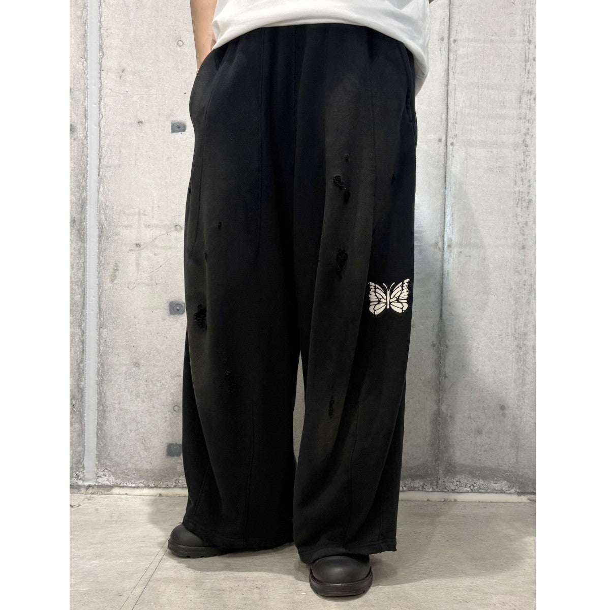 25AWDeconstructed Cotton French Terry H．D． Sweat PantデストロイVintageヴィンテージ加工ヒザデルスウェットワイドバギーパンツRW337