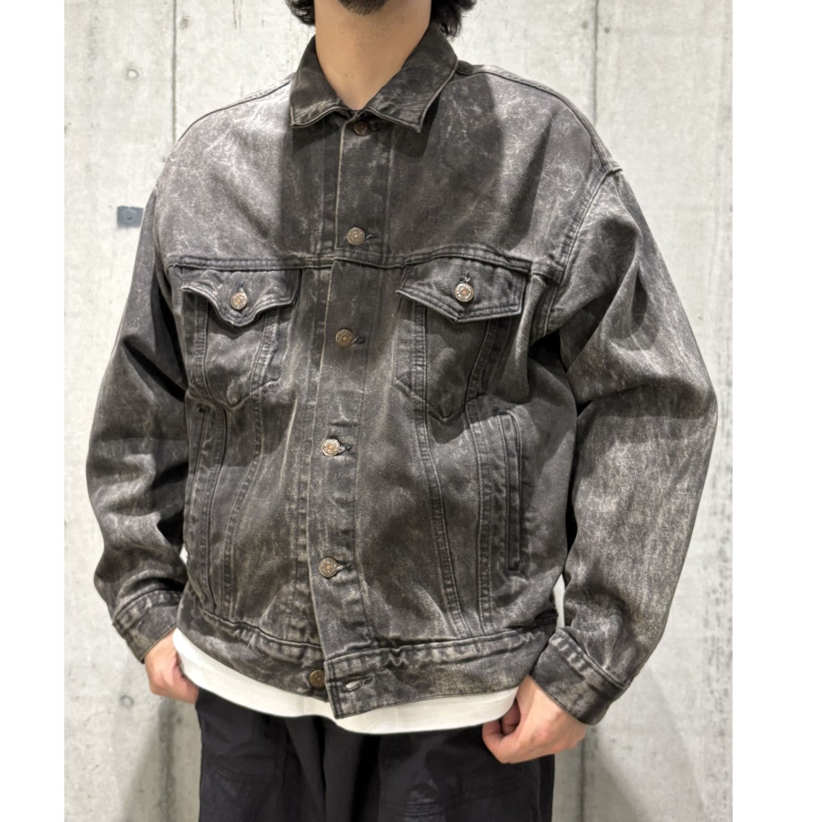 1990’s 70507 Black Acid Wash Denim Jacketアシッドウォッシュ加工3rdデニムジャケット 527工場 Made in USA
