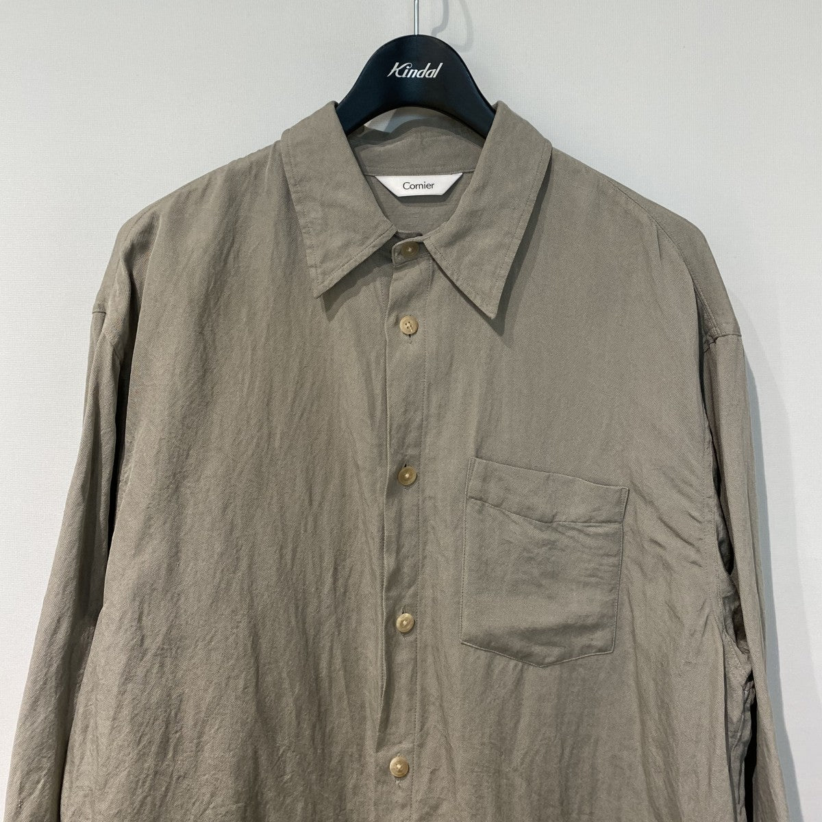 SILK／LINEN FADED GABARDINE SHIRTSシルクリネンフェード加工ギャバジンオーバーサイズシャツ